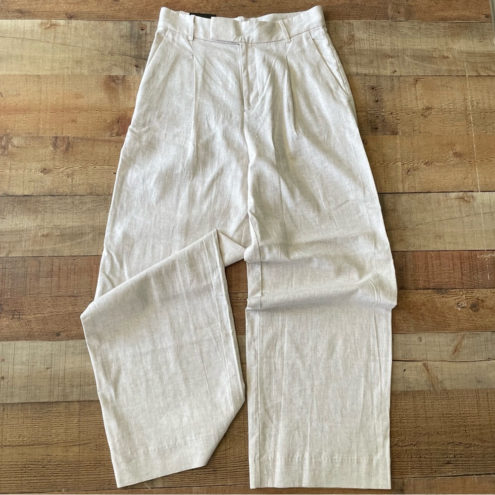 Banana Republic Factory Cream Linen Blend Trousers